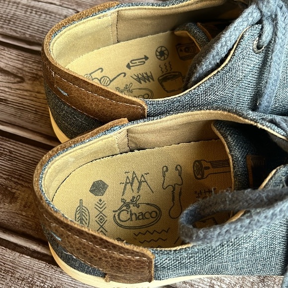 Chaco Light Denim Blue and BrownTrim Women’s Sneakers Size 8 - Picture 8 of 11